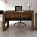 Mesa com Aplique para Escritório Home Office ME4146 MDP Nogal/Preto G69 - Gran Belo