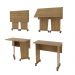 Mesa com rodizio para Escritório Home Office ME4117 MDP Amendoa G69 - Gran Belo