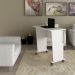 Mesa com rodizio para Escritório Home Office ME4117 MDP Branco G69 - Gran Belo