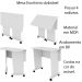 Mesa com rodizio para Escritório Home Office ME4117 MDP Branco G69 - Gran Belo