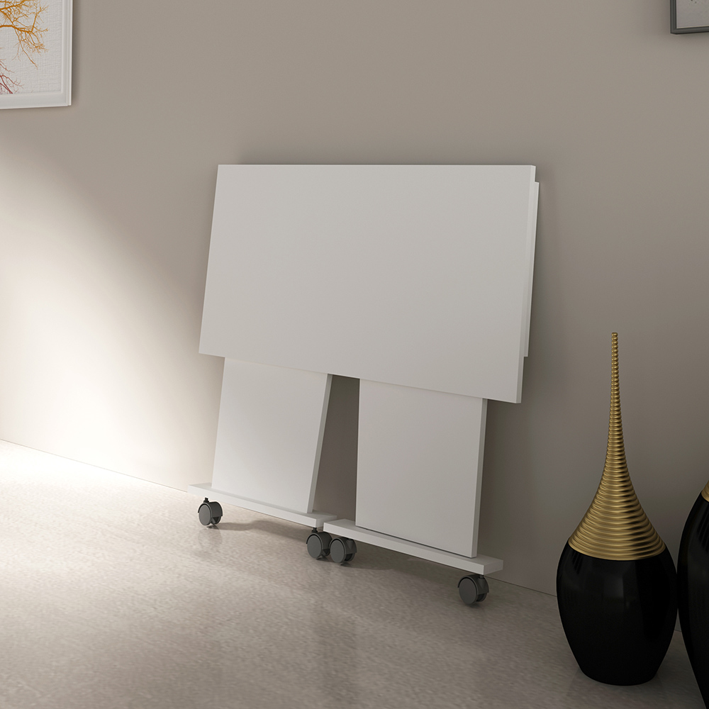 Mesa com rodizio para Escritório Home Office ME4117 MDP Branco G69 - Gran Belo