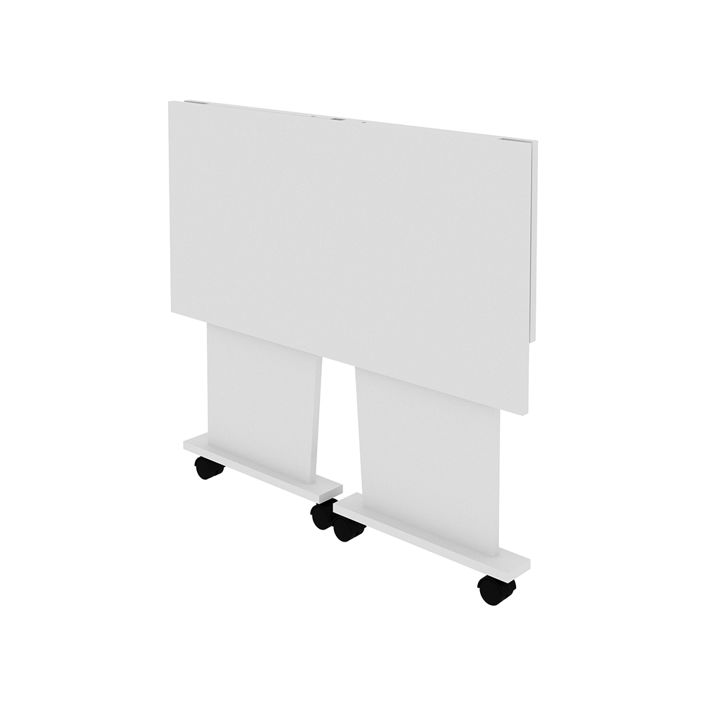 Mesa com rodizio para Escritório Home Office ME4117 MDP Branco G69 - Gran Belo