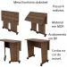 Mesa com rodizio para Escritório Home Office ME4117 MDP Nogal G69 - Gran Belo