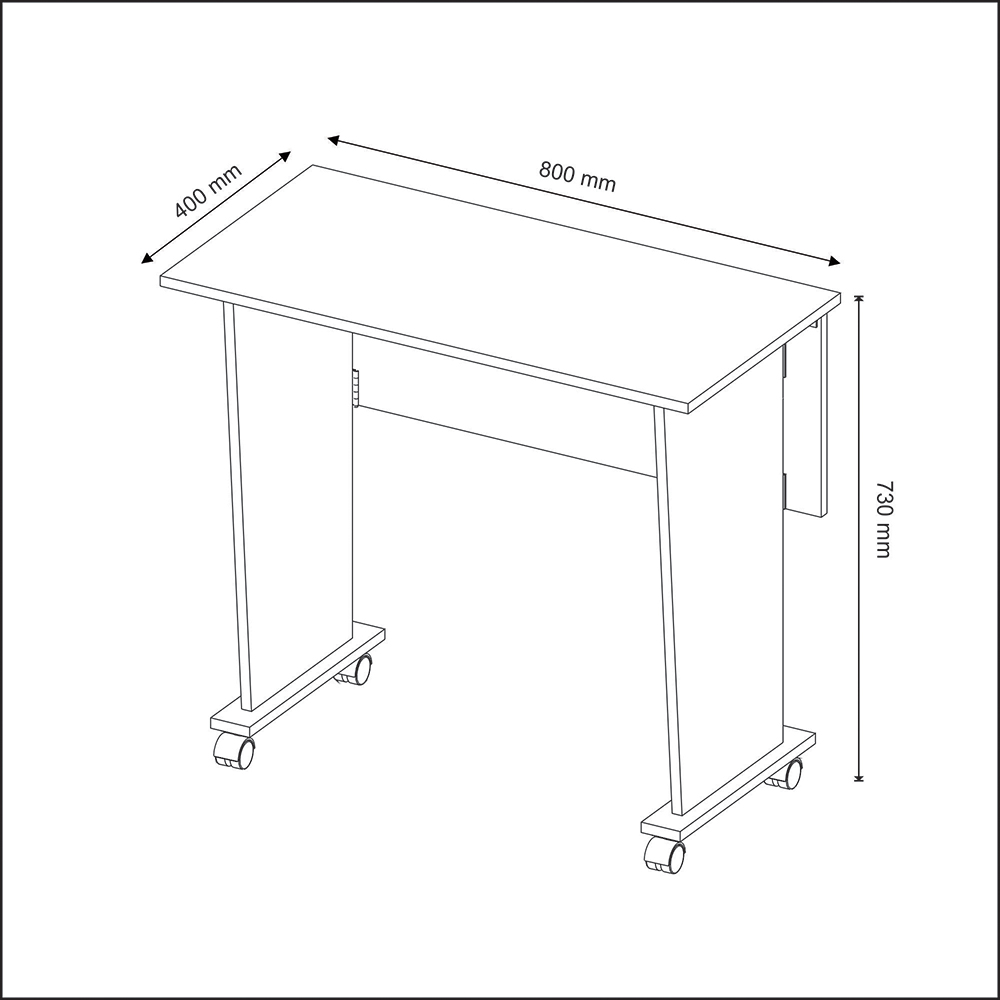 Mesa com rodizio para Escritório Home Office ME4117 MDP Rustico G69 - Gran Belo