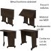 Mesa com rodizio para Escritório Home Office ME4117 MDP Rustico G69 - Gran Belo