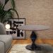 Mesa de Apoio Decorativa Vênus 90x76 Preta/Imbuía G71 - Gran Belo