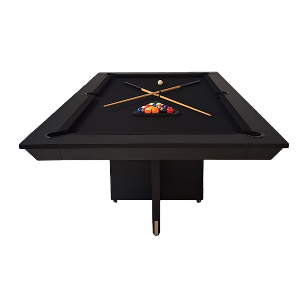 Mesa de Bilhar Sinuca e Jantar Oban Versátil com Tampo Removível 250 cm Base T Preto G84 - Gran Belo