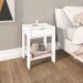 Mesa de Cabeçeira para Quarto Decorativa AZ1016 MDP Branco/Branco G69 - Gran Belo