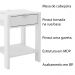 Mesa de Cabeçeira para Quarto Decorativa AZ1016 MDP Branco/Branco G69 - Gran Belo