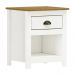 Mesa de Cabeceira 1 Gaveta Madeira Maciça Osiris Branco/Freijó- G74 - Gran Belo