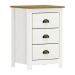 Mesa de Cabeceira 3 Gavetas Madeira Maciça Osiris Branco/Freijó G74 - Gran Belo