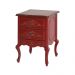 Mesa de Cabeceira Decorativa Zahra 2 Gavetas Vermelho/Imbuía G71 - Gran Belo