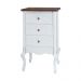 Mesa de Cabeceira Decorativa Zahra 3 Gavetas Branco/Imbuía G71 - Gran Belo