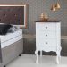 Mesa de Cabeceira Decorativa Zahra 3 Gavetas Branco/Imbuía G71 - Gran Belo