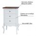 Mesa de Cabeceira Decorativa Zahra 3 Gavetas Branco/Imbuía G71 - Gran Belo