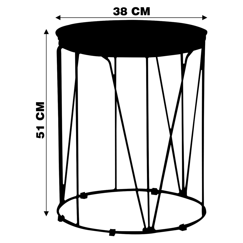 Mesa de Canto Decorativa Rionegro Base Preta G41 - Gran Belo