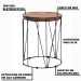 Mesa de Canto Decorativa Rionegro Base Preta G41 - Gran Belo