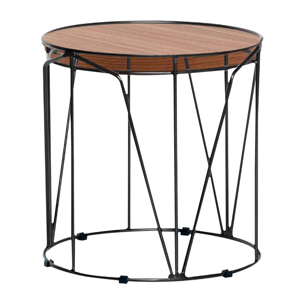 Mesa de Canto Decorativa Solimões Base Preta G41 - Gran Belo