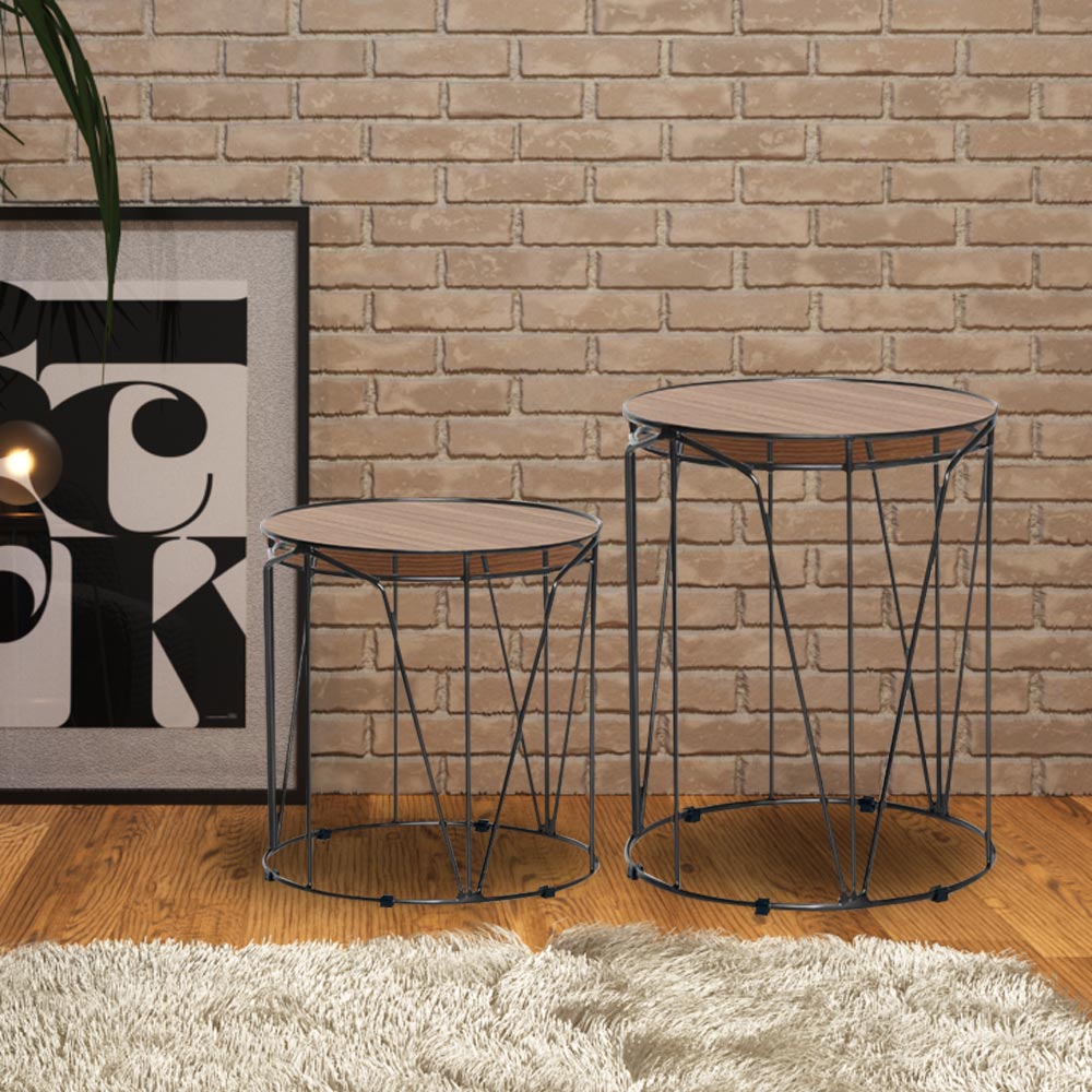 Mesa de Canto Decorativa Solimões Base Preta G41 - Gran Belo