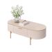 Mesa de Centro Decorativa Bento 1 Gaveta Pés Metálicos Dourados Off White G18 - Gran Belo