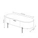 Mesa de Centro Decorativa Bento 1 Gaveta Pés Metálicos Dourados Off White G18 - Gran Belo
