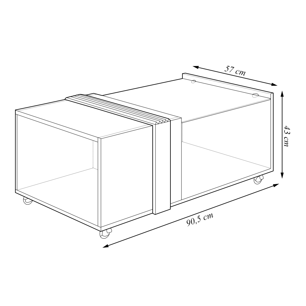 Mesa de Centro Decorativa Rennes MDP OffWhite/Lamina Mel G11 - Gran Belo
