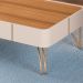 Mesa de Centro Decorativa Rennes MDP/MDF Pés de Aço Off White/Cinamomo G26 - Gran Belo