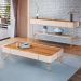 Mesa de Centro Decorativa Rennes MDP/MDF Pés de Aço Off White/Cinamomo G26 - Gran Belo
