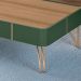 Mesa de Centro Decorativa Rennes MDP/MDF Pés de Aço Verde Pistache/Freijó G26 - Gran Belo