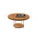 Mesa de Centro Decorativa Sala de Estar Walker Pés de Aço Tampo MDF Cinamomo G26 - Gran Belo