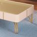 Mesa de Centro Rennes Decorativa MDP/MDF Pés de Aço Off White/Champagne G26 - Gran Belo