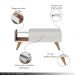 Mesa de Centro Sancho para Sala de Estar Versátil Tampo em vidro 6mm e pés em madeira Off White/Freijó