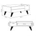 Mesa de Centro Sancho para Sala de Estar Versátil Tampo em vidro 6mm e pés em madeira Off White/Freijó