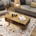 Mesa de Centro para Sala de Estar MC2226 MDP Natural/Off White G69 - Gran Belo