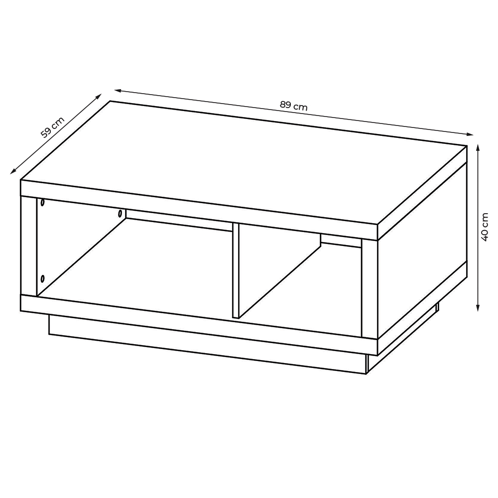 Mesa de Centro para Sala de Estar MC2232 MDP Natural/Off White G69 - Gran Belo