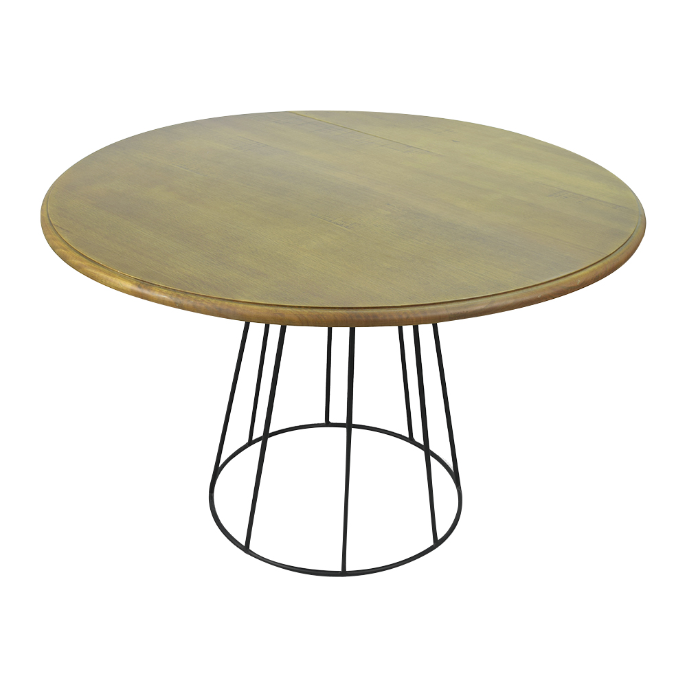 Mesa de Jantar Redonda Base de Ferro Telaio Castanho G04 - Gran Belo