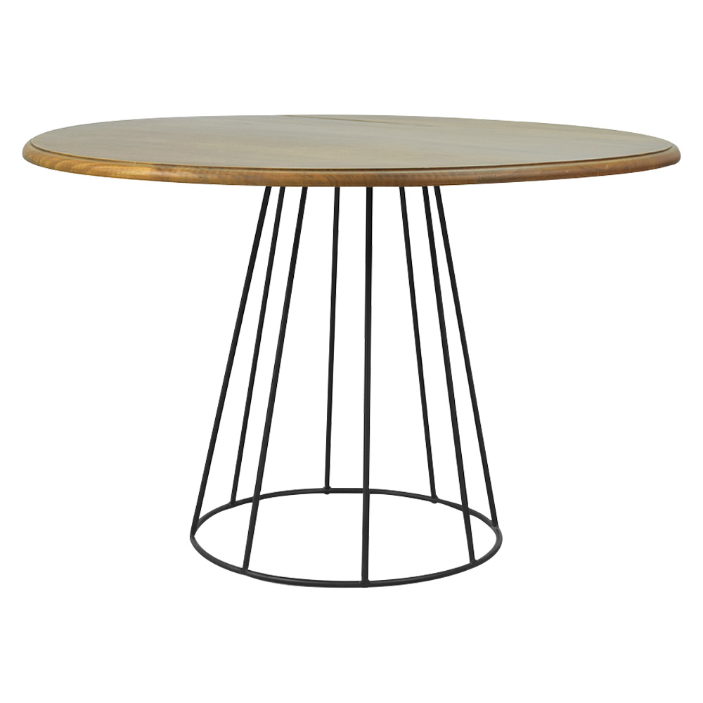 Mesa de Jantar Redonda Base de Ferro Telaio Castanho G04 - Gran Belo