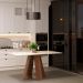 Mesa de Jantar Shell 160x90 cm com Tampo de Vidro Off White G55 - Gran Belo
