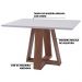 Mesa de Jantar Shell 160x90 cm com Tampo de Vidro Off White G55 - Gran Belo