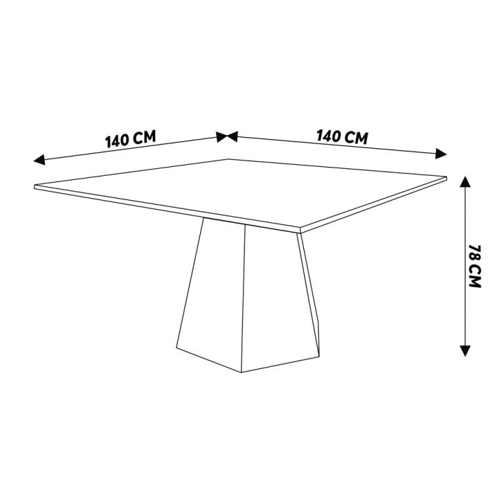 Jogo Mesa de Jantar 140x140 Bucky e 08 Cadeiras Minos Off White/Imbuia G42  - Gran Belo Gran Belo GranBelo