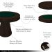 Mesa de Jogos Carteado 4 Lugares Bellagio com Gavetas e Tampo Reversível Base Cone com Tecido Capuccino/Verde G42 - Gran Belo