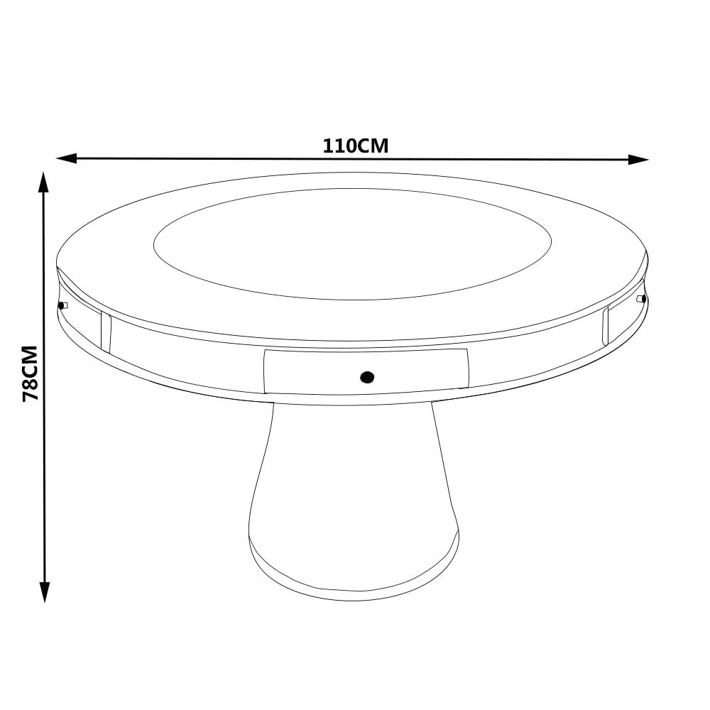 Mesa de Jogos Carteado 4 Lugares Bellagio com Gavetas e Tampo Reversível Base Cone com Tecido Preto/Verde G42 - Gran Belo