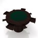 Mesa de Jogos Carteado 4 Lugares Bellagio com Gavetas e Tampo Reversível Base Cone com Tecido Tabaco/Verde G42 - Gran Belo