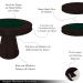 Mesa de Jogos Carteado 4 Lugares Bellagio com Gavetas e Tampo Reversível Base Cone com Tecido Tabaco/Verde G42 - Gran Belo