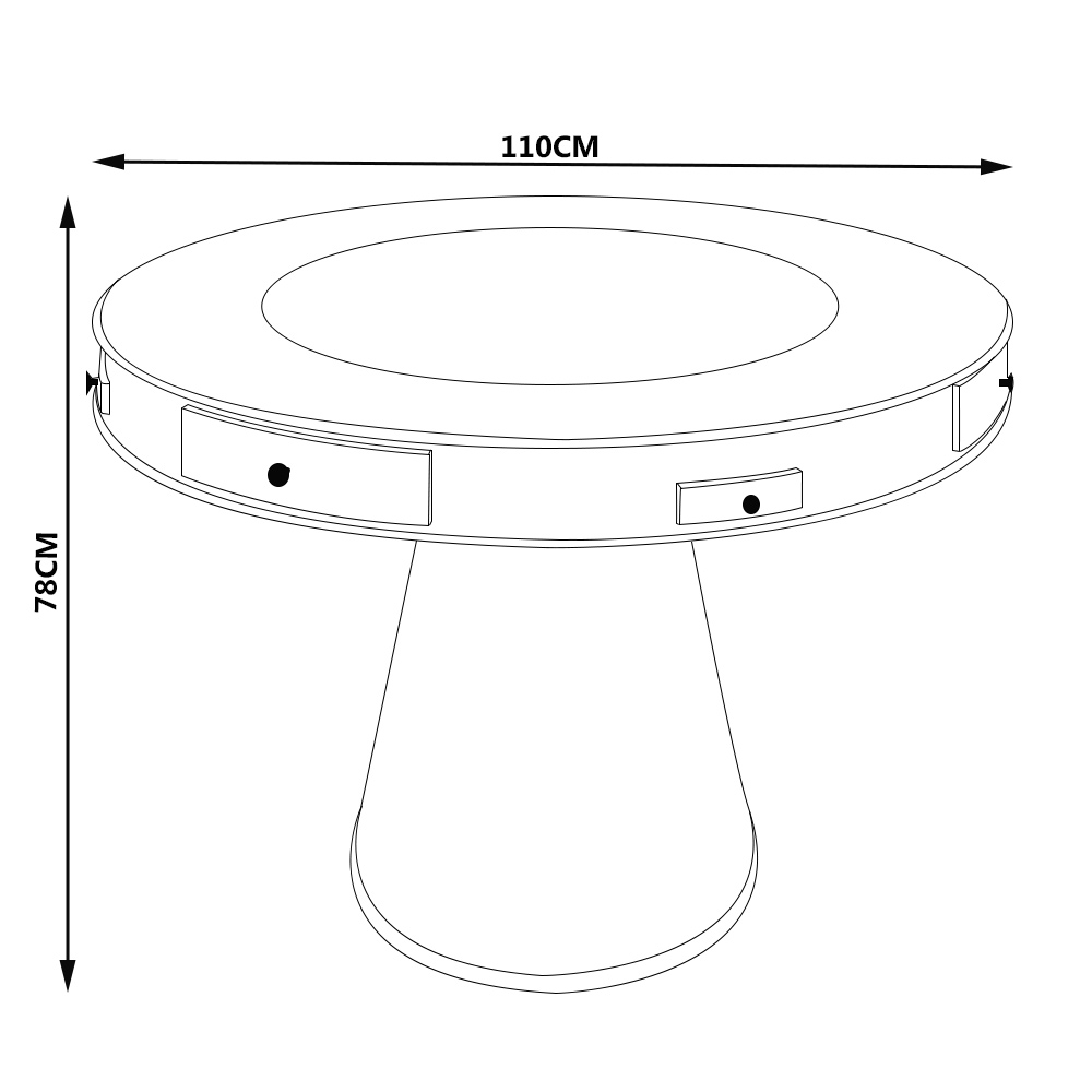 Mesa de Jogos Carteado 4 Lugares Bellagio com Gavetas e Tampo Reversível Base Cone com Tecido Tabaco/Verde G42 - Gran Belo