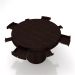 Mesa de Jogos Carteado 4 Lugares Bellagio com Gavetas e Tampo Reversível Base Cone com Tecido Tabaco/Verde G42 - Gran Belo