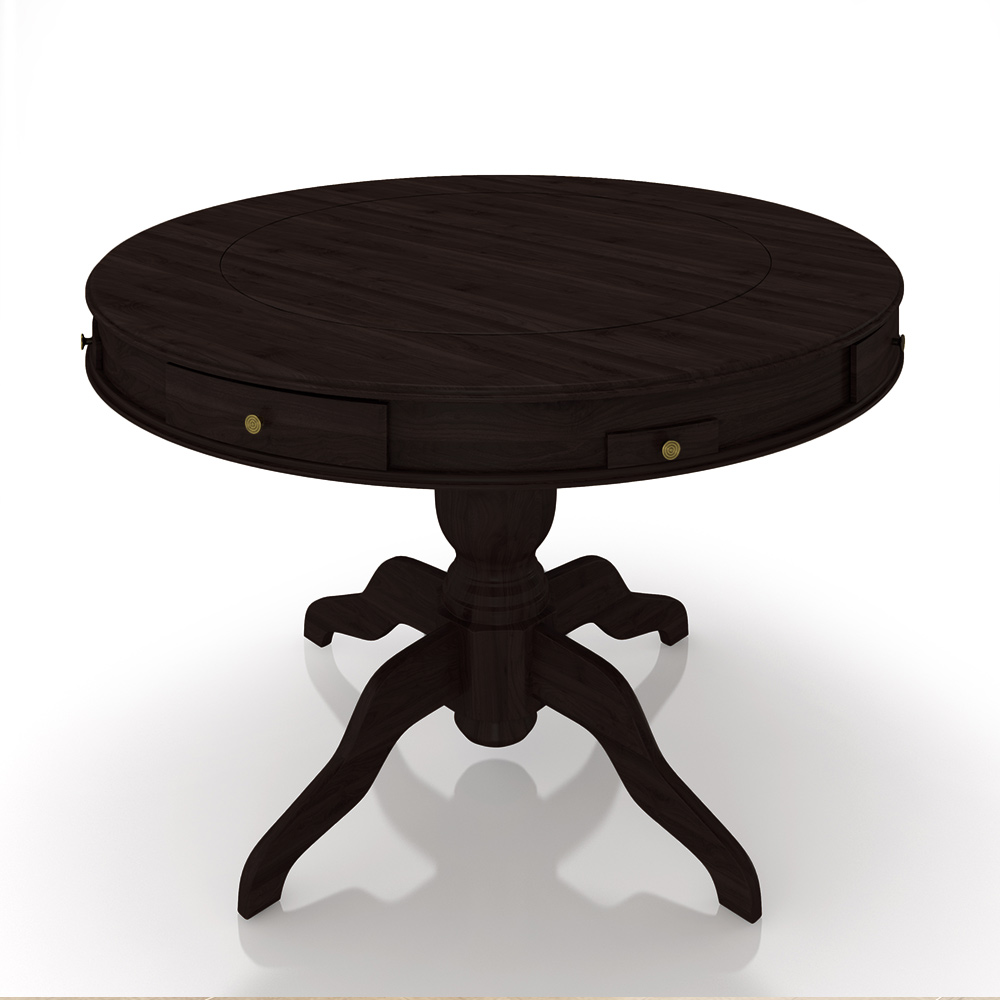 Mesa de Jogos Carteado 4 Lugares Bellagio com Gavetas e Tampo Reversível Base Estrela com Tecido Tabaco/Verde G42 - Gran Belo