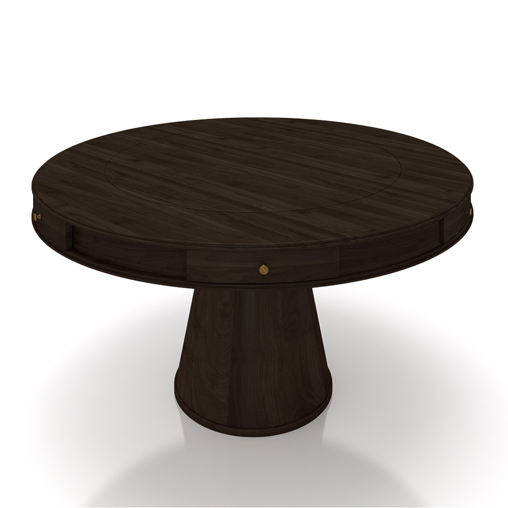 Mesa de Jogos Carteado 6 Lugares Bellagio com Gavetas e Tampo Reversível Base Cone com Tecido Capuccino/Verde G42 - Gran Belo