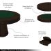 Mesa de Jogos Carteado 6 Lugares Bellagio com Gavetas e Tampo Reversível Base Cone com Tecido Capuccino/Verde G42 - Gran Belo