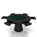 Mesa de Jogos Carteado 6 Lugares Bellagio com Gavetas e Tampo Reversível Base Cone com Tecido Preto/Verde G42 - Gran Belo